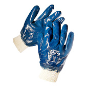 Перчатки CERVA РОЛЛЕР цв белый-синий с нитриловым покрытием