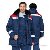 Костюм ОПЗ зимний ПАНТЕОН 2 (полукомбинезон) мужской цв. темно-синий с красным