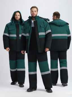 картинка Костюм ОПЗ зимний НОРДХАРД - 2 СОП мужской цв. черный с зеленым от магазина ПРОФИ+