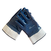 Перчатки нитриловые МБС, КЩС полный облив крага цв. синий (10 пар)