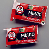 Мыло туалетное МК КЛУБНИКА 90 г. в цветной обертке