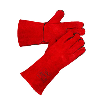 картинка Краги спилковые G340 (36 см) цв. красный от магазина ПРОФИ+