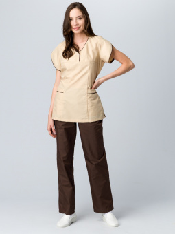 картинка Костюм ОПЗ облегчённый МОККО женский цв. коричневый с бежевым от магазина ПРОФИ+