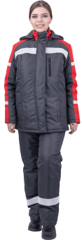 картинка Костюм ОПЗ зимний РОУД женский цв. темно-серый с красным от магазина ПРОФИ+