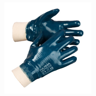 картинка Перчатки нитриловые ПАЛМА ХАЙСТРОНГ 41-03 с полным покрытием манжета цв. синий от магазина ПРОФИ+