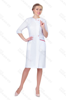 картинка Халат медицинский м-278 женский рукав 1/2 цв.белый от магазина ПРОФИ+