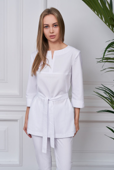 картинка Куртка медицинская м.6-090 женская тк. панацея цв. белый от магазина ПРОФИ+