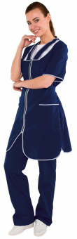 картинка Халат ОПЗ облегченный САКУРА женский цв. темно-синий тк. Габардин от магазина ПРОФИ+