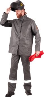 картинка Костюм для сварщиков летний ГИПЕРИОН 2 мужской цв. черный-оливковый тк. Гефест 500 от магазина ПРОФИ+