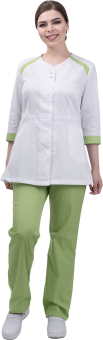 картинка Костюм медицинский МИРАЖ женский цв. белый со светло зеленым от магазина ПРОФИ+