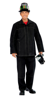 картинка Костюм для сварщиков летний КС30 мужской тк.Кожа (спилок) цв. черный от магазина ПРОФИ+