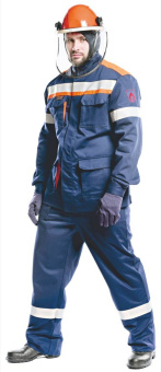 картинка Костюм от электро дуги WORKER 31 кал/см2 мужской цв. темно-синий с оранжевым от магазина ПРОФИ+