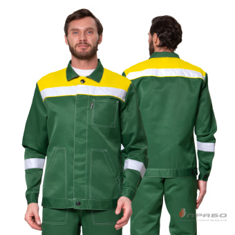 картинка Костюм ОПЗ летний ПАНТЕОН 2 СОП (полукомбинезон) мужской цв. зеленый с желтым от магазина ПРОФИ+