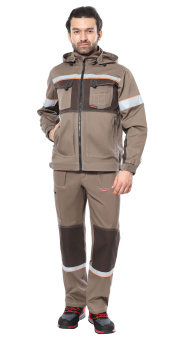 картинка Костюм ОПЗ летний РОДОС (полукомбинезон) мужской цв. св. коричневый с темно-коричневой отделкой от магазина ПРОФИ+