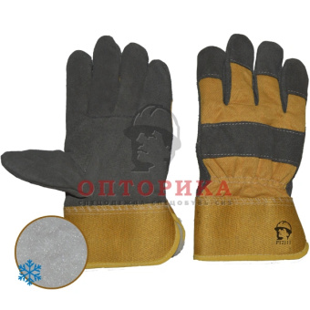 картинка Перчатки утепленные спилковые комбинированные РОСМАРКА (2111) искусственный мех от магазина ПРОФИ+