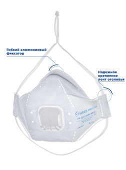 картинка Респиратор FAROS™ FR 4210 STANDART без обтюратора, FFP2 NR D от аэрозолей до 12 ПДК с клапаном от магазина ПРОФИ+