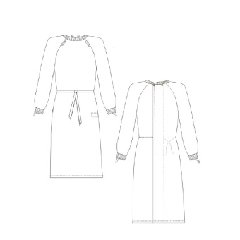 картинка Халат ПРОТИВОЧУМНОЙ PASTERIS на завязках цв. белый от магазина ПРОФИ+