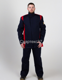 картинка Костюм для сварщиков летний СВАРТЕКС NEW мужской 3 класс защиты цв. синий с красным от магазина ПРОФИ+