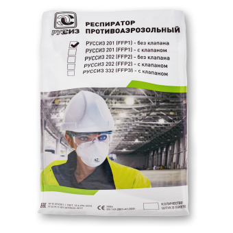 картинка Респиратор РУССИЗ 201 FFP1 с защитой от аэрозолей до 4 ПДК от магазина ПРОФИ+