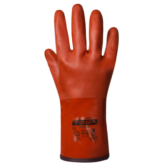 картинка Перчатки морозостойкие ПВХ TESA FROST F-204 полный облив удлиненная крага цв оранжевый от магазина ПРОФИ+