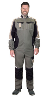 картинка Куртка ОПЗ летняя КАСПИЙ мужская цв. оливковый с черной и песочной отделкой от магазина ПРОФИ+