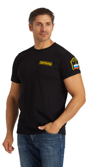 картинка Футболка для охраны ОХРАНА №1511 мужская цв. черный от магазина ПРОФИ+