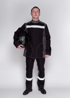 картинка Костюм для сварщиков летний 5679Л 1 класс защиты мужской цв. черный от магазина ПРОФИ+