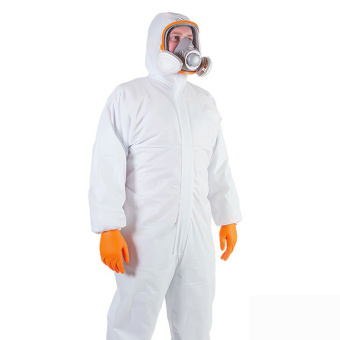 картинка Комбинезон защитный одноразовый JETA SAFETY JPC58 с капюшоном из нетканого материала Neofit цв.белый от магазина ПРОФИ+