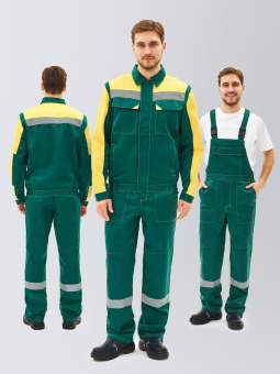 картинка Костюм ОПЗ летний СФЕРА - 2 СОП CH (полукомбинезон) мужской цв. зеленый с желтым от магазина ПРОФИ+