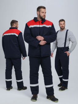 картинка Костюм для сварщиков зимний ВЕЛД - СОП 1 класс защиты цв. темно-синий с красным от магазина ПРОФИ+
