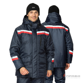 картинка Костюм ОПЗ зимний ТРЕНД (полукомбинезон) мужской цв. синий с красным от магазина ПРОФИ+