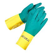 Перчатки латексные ANSELL ALPHATEC 87-900 цв зеленый-желтый
