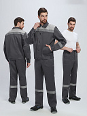 Костюм ОПЗ летний ЛИГОР - 1 СОП (брюки) мужской цв. темно-серый со светло серым