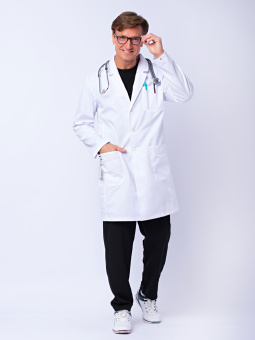 картинка Халат медицинский DS™ ВИП мужской цв. белый от магазина ПРОФИ+