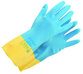 Перчатки латексные с неопреном ULTIMA COLOR GUARD ULT170 0,70 мм цв. синий с желтым