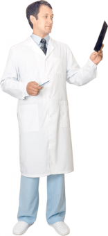 картинка Халат медицинский КЛАССИК мужской цв. белый от магазина ПРОФИ+