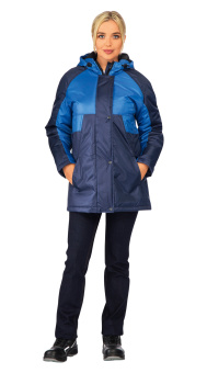 картинка Куртка утепленная МАРКА женская цв. темно синий с васильковым от магазина ПРОФИ+