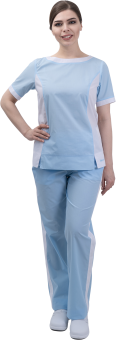 картинка Костюм медицинский ГРАЦИЯ женский цв. светло-голубой с белым от магазина ПРОФИ+