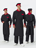 Костюм ОПЗ облегчённый повара СУ-ШЕФ мужской цв. черный с красным