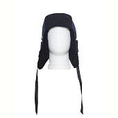 Шапка-ушанка утепленная МОНБЛАН с комбинированной тканью искусственный мех цв темно-синий с черным