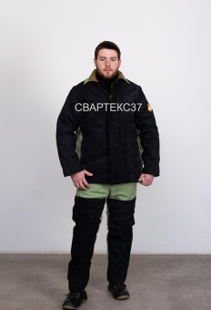 картинка Костюм для сварщиков зимний СВАРЩИК тк. парусина 480 / спилок 2,3 цв. черный от магазина ПРОФИ+