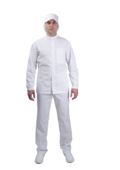 картинка Куртка ОПЗ облегченная АПРЕЛЬ ХАССП мужская цв. белый от магазина ПРОФИ+