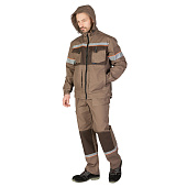 Костюм ОПЗ летний MILL - ОКТАНТ с капюшоном (брюки) мужской цв. коричневый с темно-коричневым
