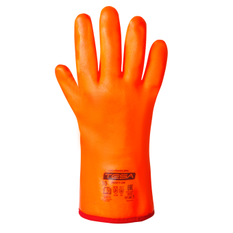картинка Перчатки морозостойкие ПВХ TESA FROST F-206 МБС КЩС полный облив удлиненная крага цв оранжевый от магазина ПРОФИ+