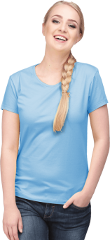 картинка Футболка женская с лайкрой к/рукав цв. светло-голубой от магазина ПРОФИ+