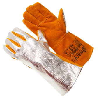 картинка Краги спилковые GWARD TRACK METAL с металлизированным полотном цв. оранжевый от магазина ПРОФИ+