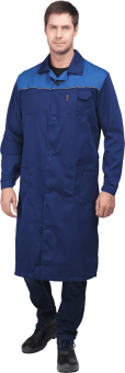 картинка Халат ОПЗ СТАНДАРТ мужской цв. темно-синий с васильковым от магазина ПРОФИ+