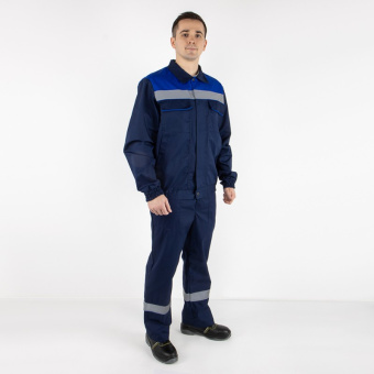 картинка Костюм ОПЗ летний MILL - ПРОФИ (полукомбинезон) мужской цв. темно-синий с васильковым от магазина ПРОФИ+