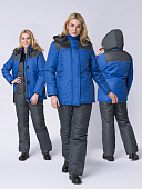 Куртка утепленная САКРИН (Дюспо) женская цв. васильковый с темно-серым