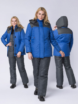 картинка Куртка утепленная САКРИН (Дюспо) женская цв. васильковый с темно-серым от магазина ПРОФИ+